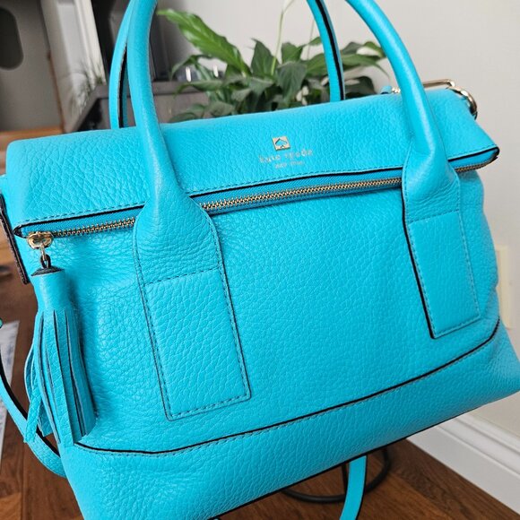 Teal Kate Spade ♠️ Carmen Southport Avenue Leather Convertible Satchel - Picture 1 of 6